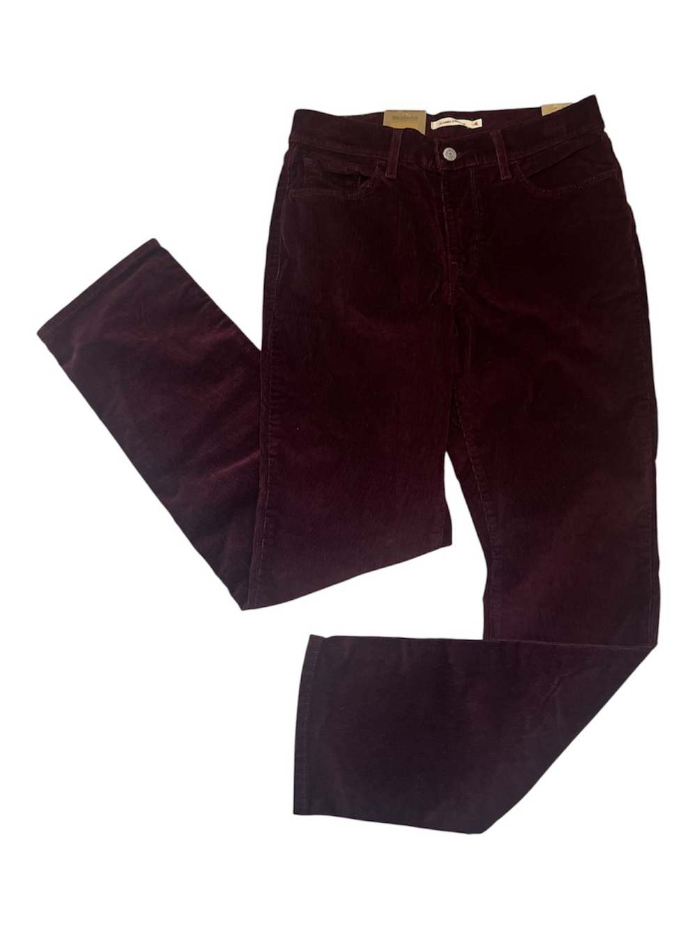 Levi’s Corduroy Classic Straight-Leg Pants in Deep Burgundy Sz 6 NEW